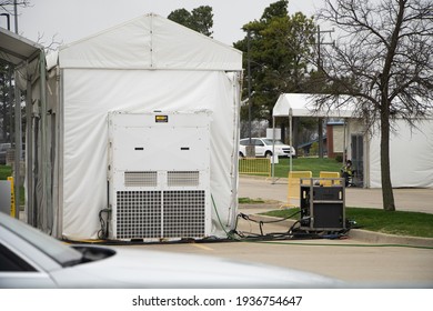 Ardmore, Oklahoma United States - April 12th 2021: Covid-19 Coronavirus Vaccination Site At Native American Chickasaw Nation Center