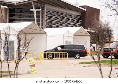 Ardmore, Oklahoma United States - April 12th 2021: Covid-19 Coronavirus Vaccination Site At Native American Chickasaw Nation Center