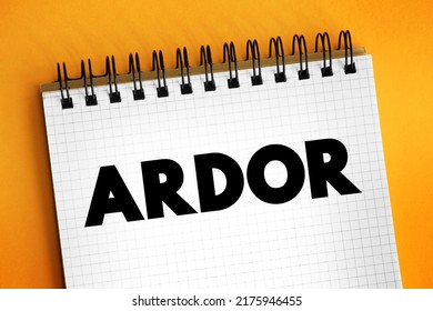 Ardor text on notepad, concept background - Shutterstock ID 2175946455