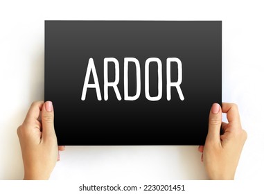 Ardor text quote on card, concept background - Shutterstock ID 2230201451