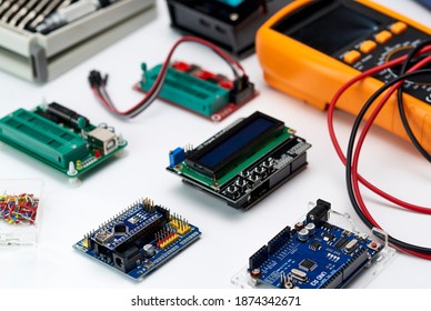 Arduino Blocks Modulesdyi Your Microcontroller Program Stock Photo ...