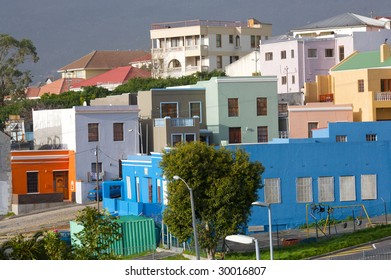 Area Street Bo Kaap (Cape Town, South Africa) Brightly Coloured Houses.