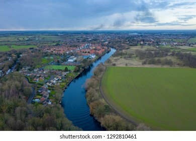 Areal Photo Over The River Tees Looking Toward Yarm