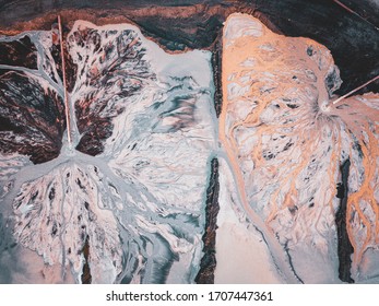 Areal View Of A Of Thermal Power Plant Coal Ash Slurry Storage Lake