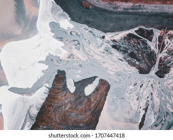 Areal View Of A Of Thermal Power Plant Coal Ash Slurry Storage Lake