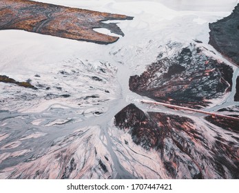 Areal View Of A Of Thermal Power Plant Coal Ash Slurry Storage Lake