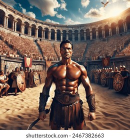 Commodus Roman Emperor Gladiator Attire Laurel AI-generated image ...