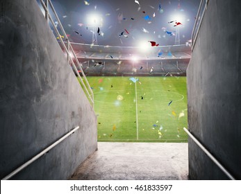 Arena Tunnel With Soccer Field 