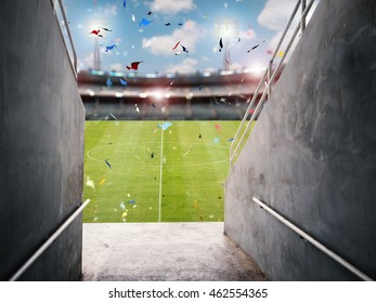 Arena Tunnel With Soccer Field 