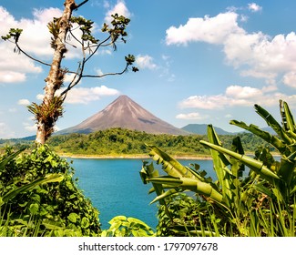 Arenal Volcano, Costa Rica. View Across Lake Arenal