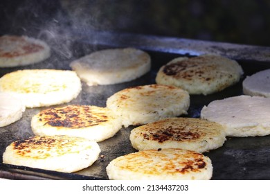 Arepas - A Type Of Traditional Food Made Of Ground Maize Dough, Eaten In The Latin America. The Picture Was Taken In San Jose - Costa Rica. During The Weekend Market, Feria Verde.