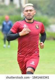 Arequipa, December 27, 2019: FBC Melgar Players Train In Preparation For The League 1 And International Tournament. In The Image Is Joel Sánchez