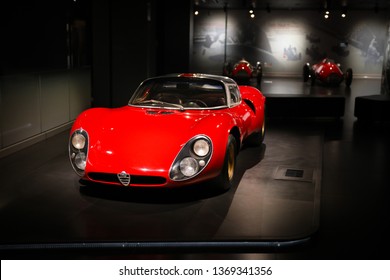 Arese, Italy - 01/03/2019 - Alfa Romeo  33 Stradale On Display At The Historical Museum Alfa Romeo