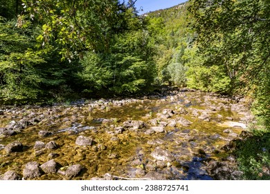 Areuse gorges in Switzerland. River with many waterfalls. - Powered by Shutterstock