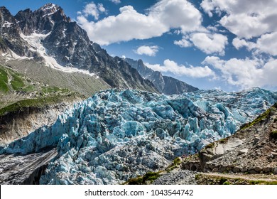 Argentiere Glacier In Chamonix Alps, Mont Blanc Massif, France.