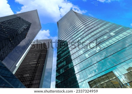 Argentina, Buenos Aires panoramic financial center skyline and business development center.