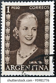 ARGENTINA - CIRCA 1948 : Stamp Printed In Argentina Shows Eva Peron, Circa 1948