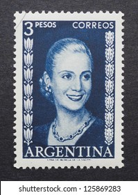 ARGENTINA - CIRCA 1952: A Postage Stamp Printed In Argentina Showing An Image Of Eva Peron, Circa 1952.