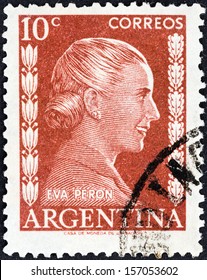 ARGENTINA - CIRCA 1952: A Stamp Printed In Argentina Shows Eva Peron, Circa 1952. 