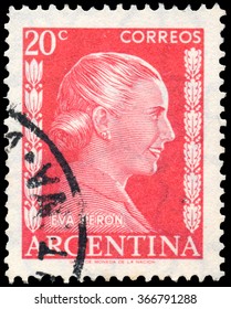 ARGENTINA - CIRCA 1952: A Stamp Printed In Argentina Shows Eva Peron