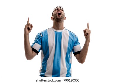 Hincha argentino celebrando sobre