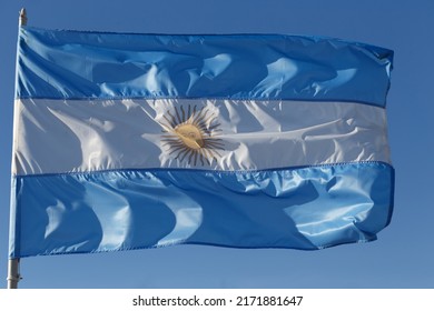 Argentina Flag Waving In The Wind