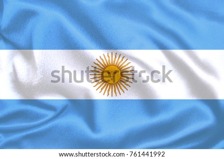 Argentina flag ,with waving fabric texture