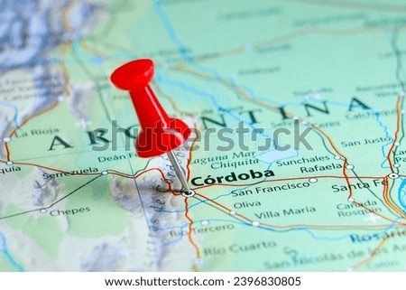 Córdoba, Argentina pin on map