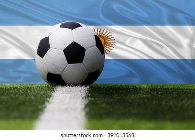 Argentina soccer ball and Argentina flag