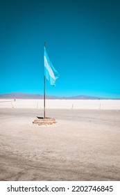 Argentine Flag In Salt Field