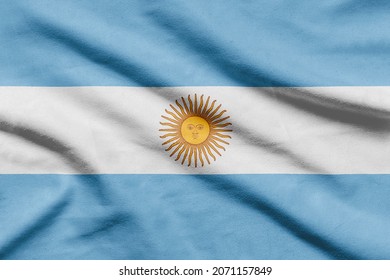 Argentine Flag In Wavy Fabric