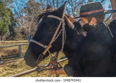 Argentine Gaucho For Riding His Horse.