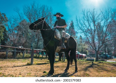 Argentine Gaucho Riding His Horse