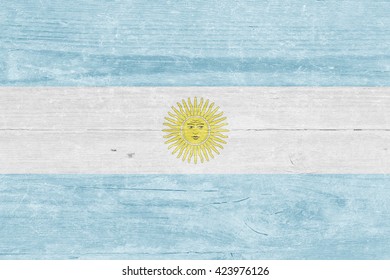 Argentinian flag wooden plank