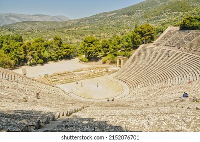 ARGOLIS, GREECE - Mar 03, 2010: Epidaurus, Greece  March 3, 2010:View Of The Seats At Epidavros Theatre, Ancient Greece



