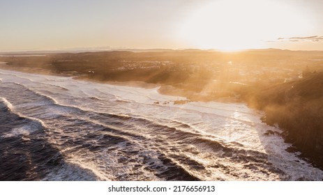 Arial Beach Shot At Sunset After The Floods