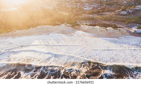 Arial Beach Shot At Sunset After The Floods