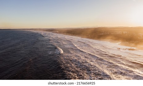 Arial Beach Shot At Sunset After The Floods