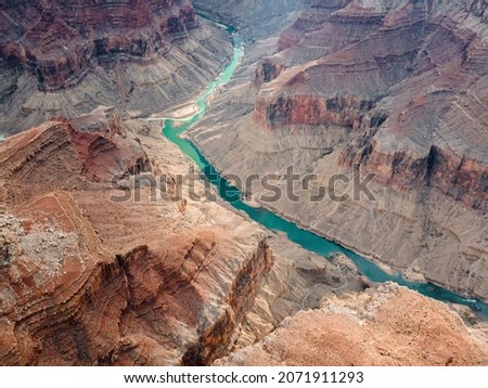 Arial over the Colorado river and confluence