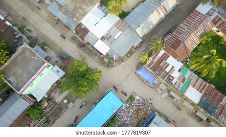 Arial Photo Of A Village Market 