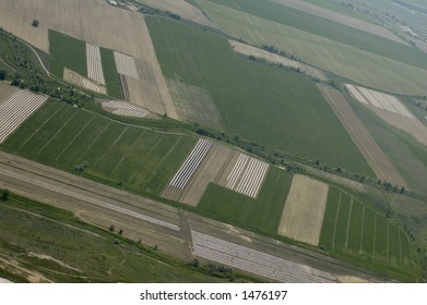 Arial Shot Of Green Field