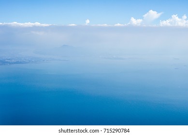 Arial Shot The Island From Above The Ocean