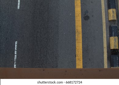 Arial Top View Of Asphalt Road