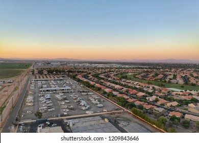 Arial View Above A Storage Lot In Arizona