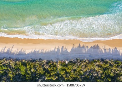 Arial view of breaking waves