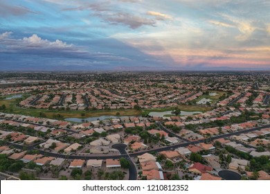 Arial View Of A Golf Course Community In Sun City, Arizona