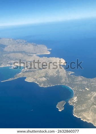 Arial view of Majorca from Areoplane