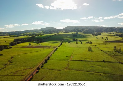 Arial View Of A New Zealand Farm