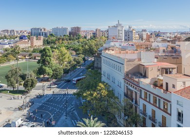 Arial View Over City