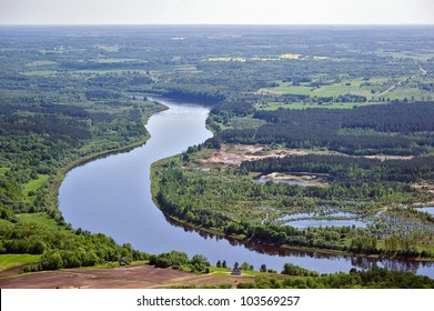 Arial View Over The River